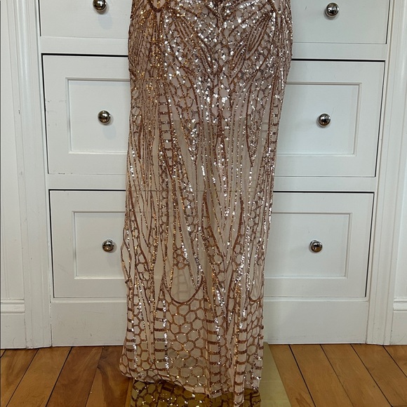 SHOWPO Be My Lover Rose Gold Sequin Maxi Dress | Size XS/S - Picture 7 of 10